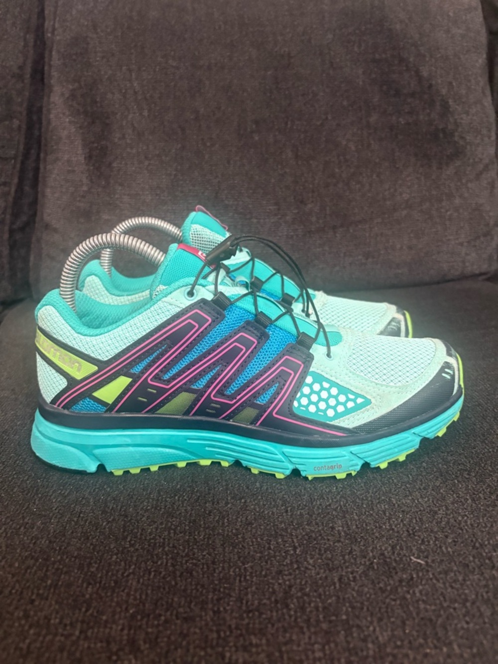 Salomon X Mission 3 393440 Womens 7.5 Trail Running Shoes Teal Athletic Sneakers